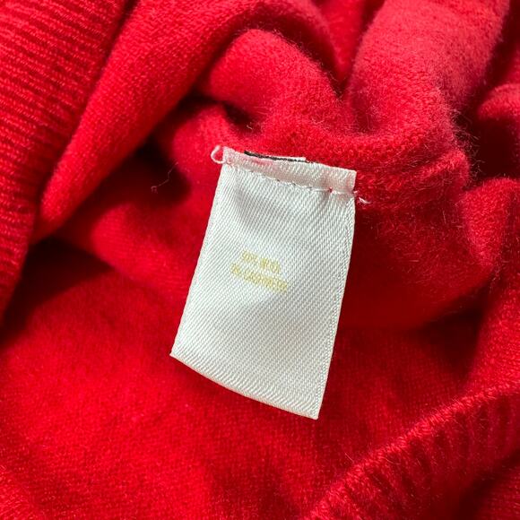 Kate Spade Sweater Womens Medium Red Bow 3/4 Sleeve Wool Cashmere Crew Fitted - Picture 4 of 9